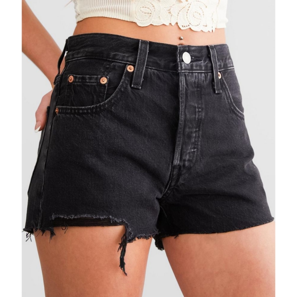 Levi's 501 High Rise Shorts Lunar Black Nwt Size 29